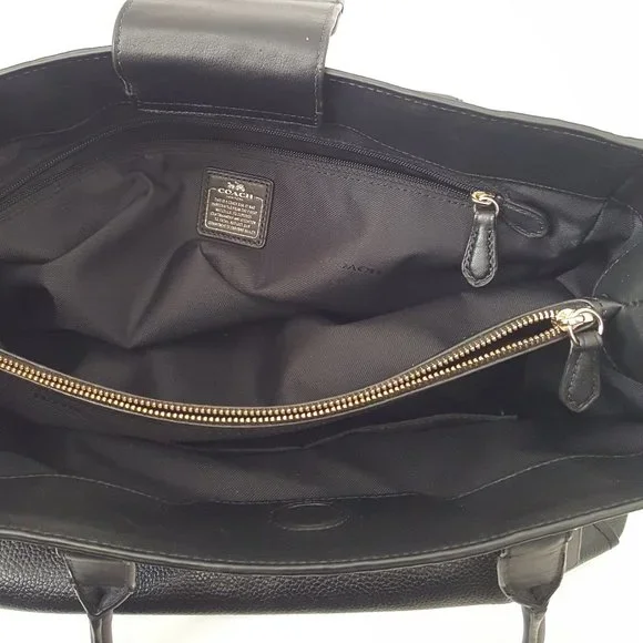 Women's Coach Leather Tote Handbag Purse Color Black! Like New H- 9” W- 13” D-5” - Picture 11 of 13